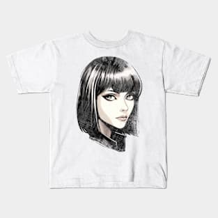 Anime Girl Portrait Kids T-Shirt